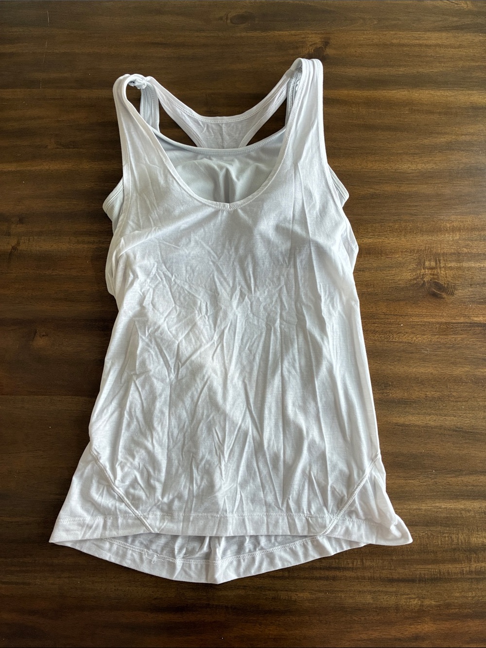 Athleta White Racerback Tank with Shelf Bra